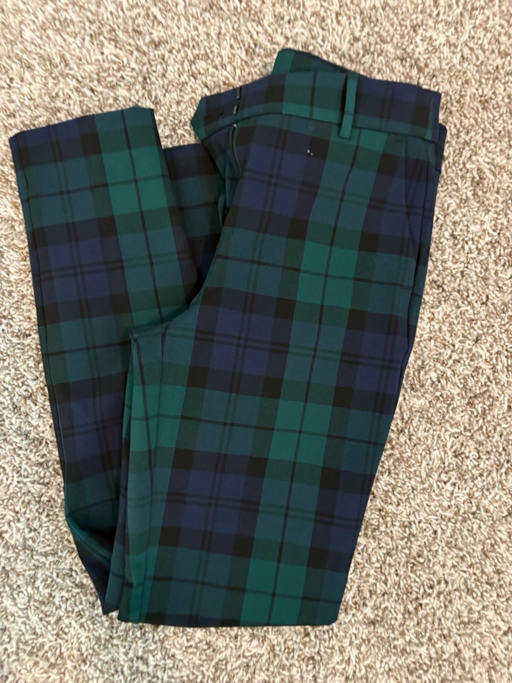 J. Crew Green and Navy Plaid Skinny Pants - Picture 2 of 3